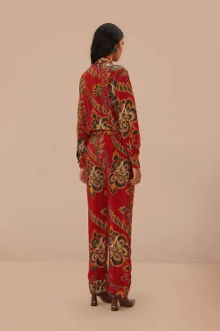 FARM Rio  Pantalon<Pantalon de pyjama rouge à imprimé fleuri