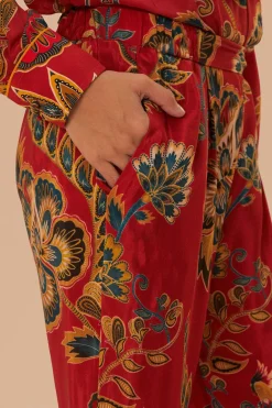 FARM Rio  Pantalon<Pantalon de pyjama rouge à imprimé fleuri