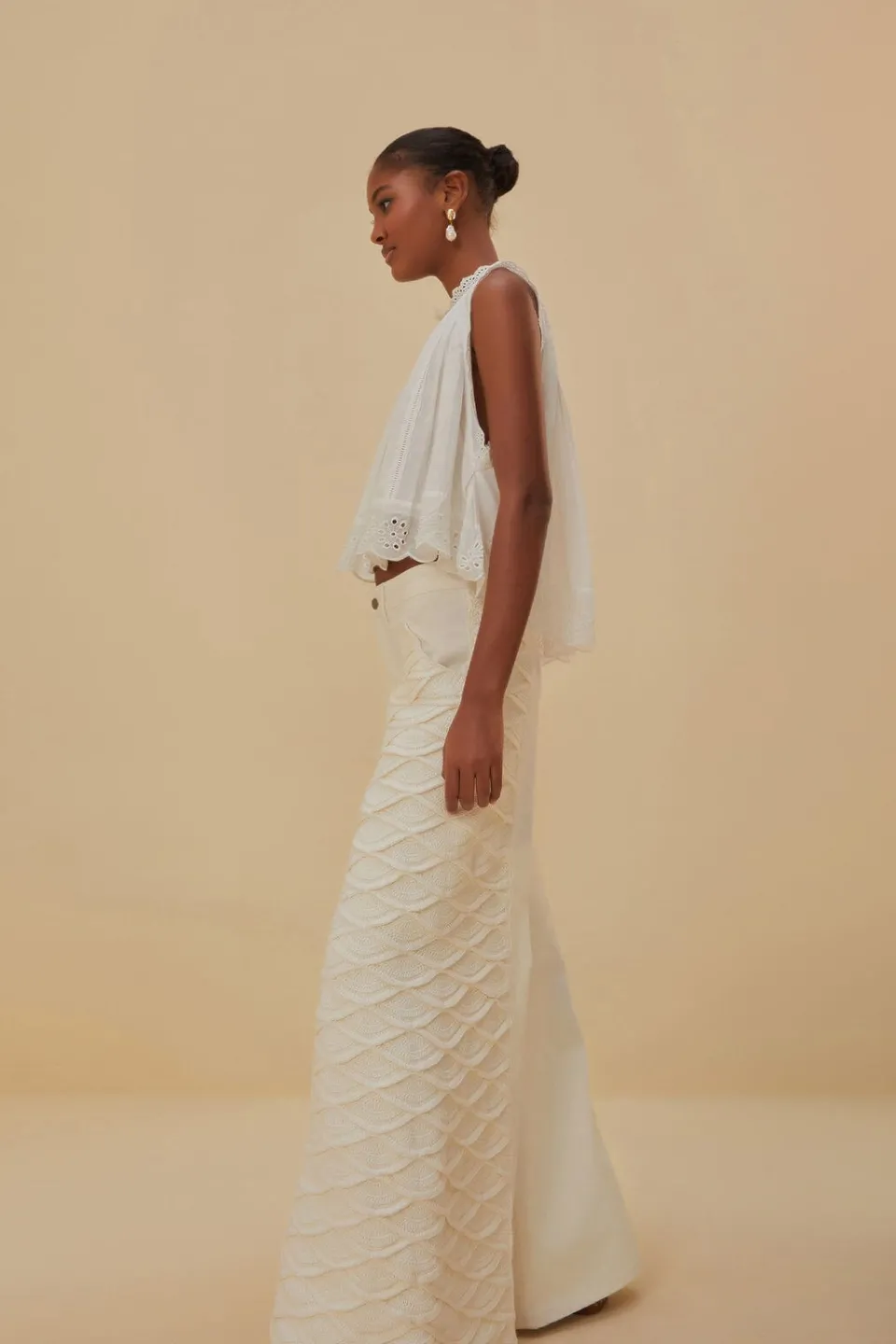 FARM Rio Pantalon<Pantalon en crochet blanc