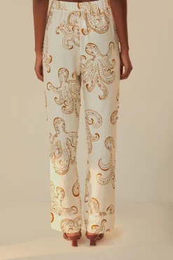 FARM Rio  Pantalon|Hauts Courts<Pantalon en lin de qualité supérieure Octopus Fun Euroflax™ Off-White