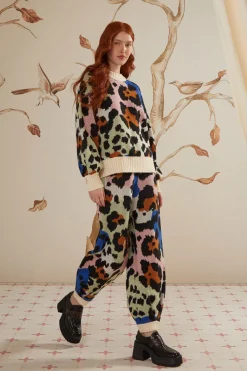 FARM Rio  Pantalon<Pantalon en tricot à imprimé léopard coloré