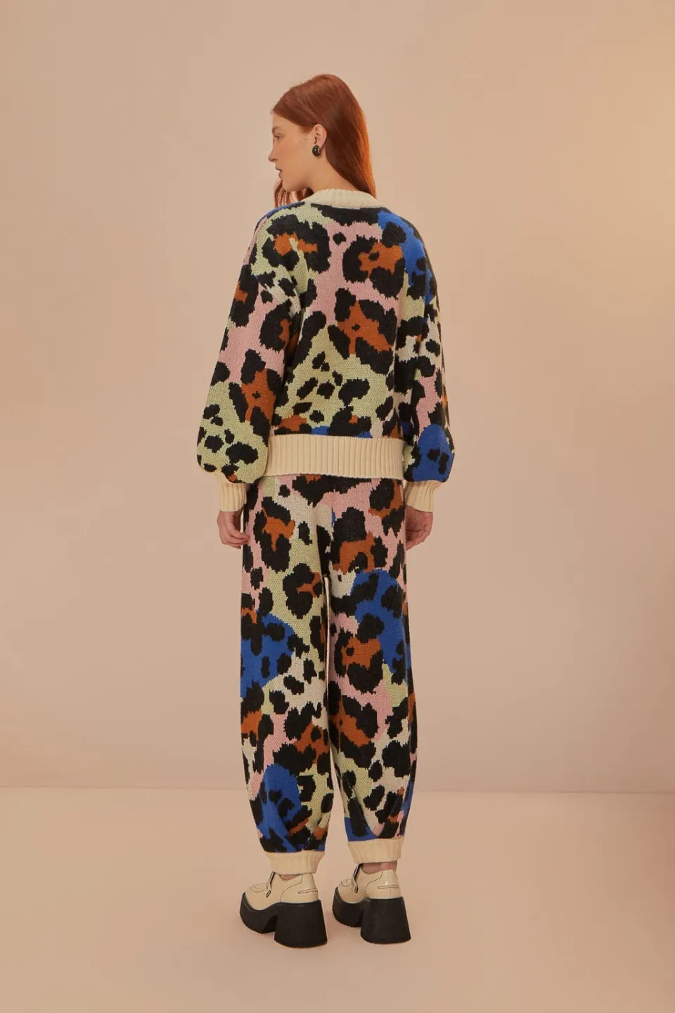 FARM Rio Pantalon<Pantalon en tricot à imprimé léopard coloré