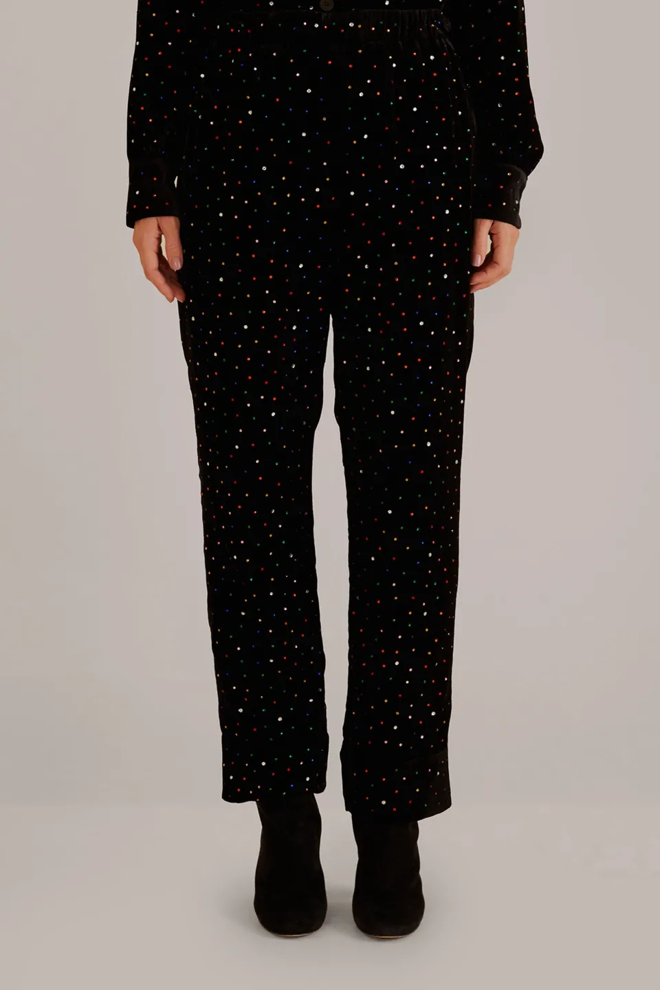 FARM Rio Pantalon<Pantalon en velours noir