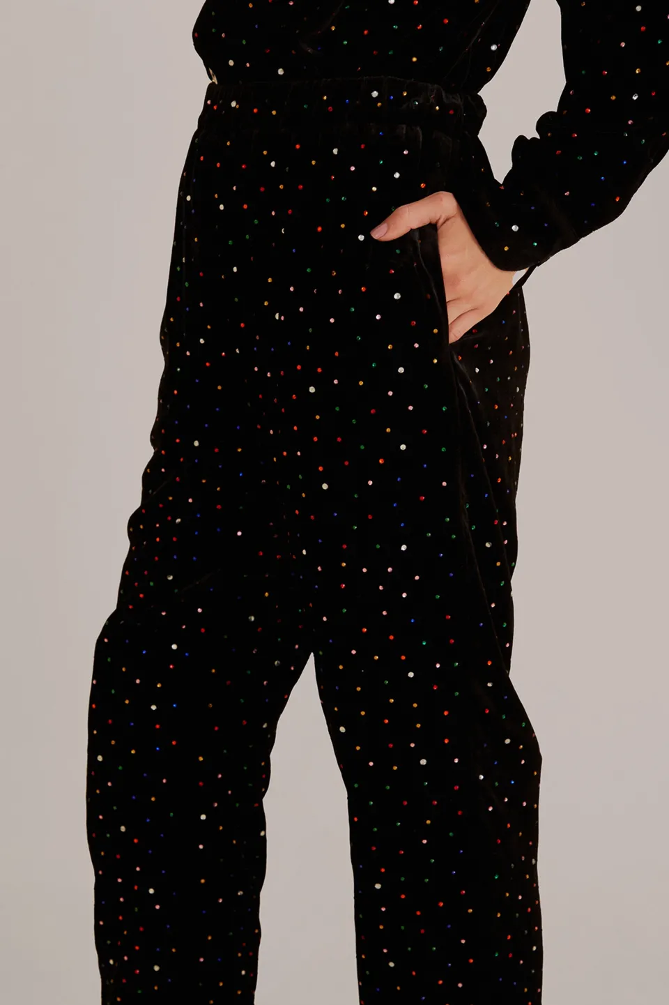 FARM Rio Pantalon<Pantalon en velours noir
