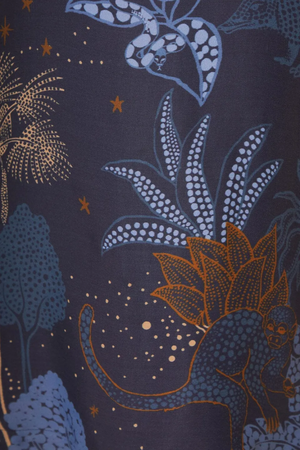 FARM Rio Pantalon<Pantalon Flare Bleu Marine Night Jungle