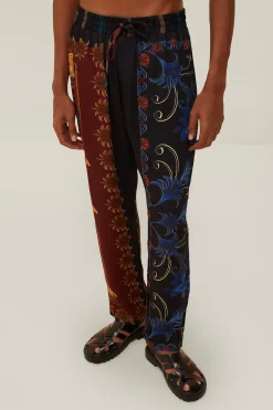 FARM Rio  Pantalon<Pantalon foulards arabesques mixtes noirs