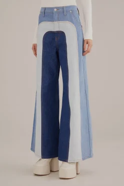 FARM Rio  Pantalon<Pantalon large en denim patchwork