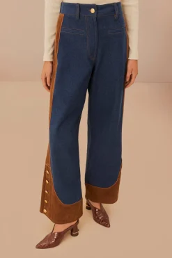 FARM Rio  Pantalon<Pantalon large en denim western taille basse