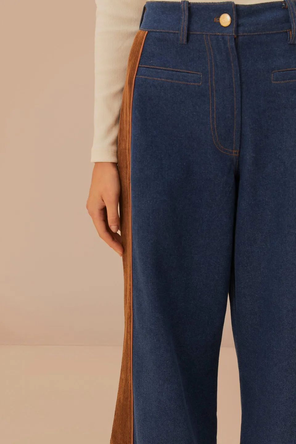 FARM Rio Pantalon<Pantalon large en denim western taille basse