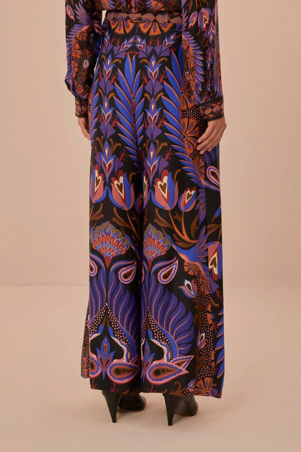 FARM Rio Pantalon<Pantalon large en viscose LENZING™ ECOVERO™ Black Heart Forest