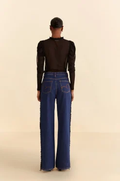FARM Rio  Pantalon<Pantalon Large Franges Perles