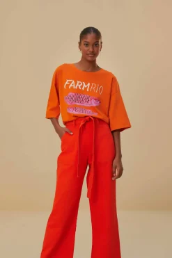 FARM Rio  Pantalon<Pantalon large rouge