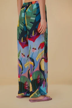 FARM Rio  Pantalon<Pantalon multicolore scénario tropical
