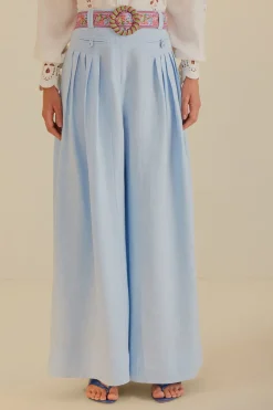 FARM Rio  Pantalon<Pantalon plissé en lin de qualité supérieure Euroflax™ bleu clair
