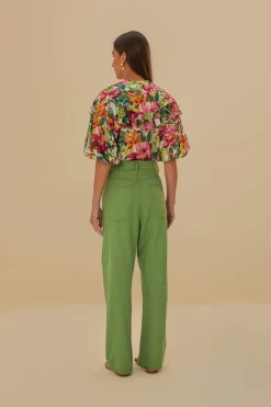 FARM Rio  Pantalon<Pantalon plissé vert