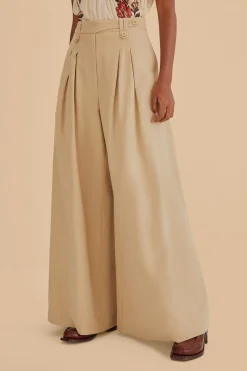 FARM Rio  Pantalon<Pantalon taille haute kaki