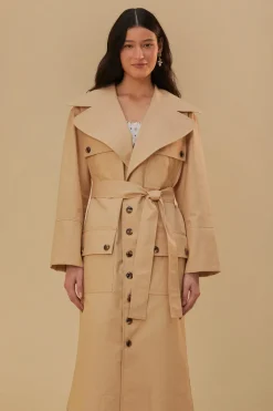 FARM Rio  Manteaux<Poches sur un trench-coat couleur chair