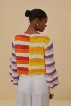 FARM Rio  Pulls Et Sweat-shirts<Pull au crochet à rayures coucher de soleil