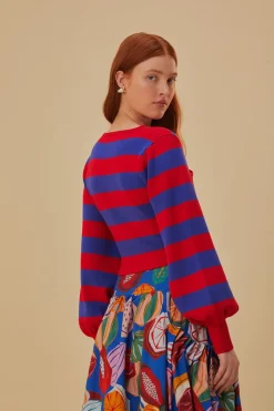 FARM Rio  Pulls Et Sweat-shirts<Pull cache-cœur en tricot à rayures