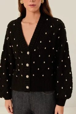 FARM Rio  Pulls Et Sweat-shirts<Pull en maille à dentelle noire