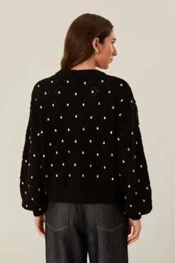 FARM Rio  Pulls Et Sweat-shirts<Pull en maille à dentelle noire