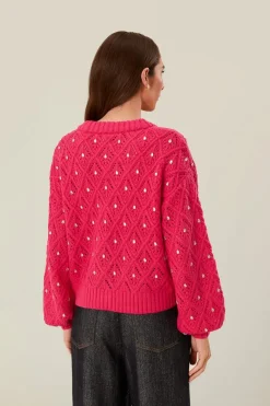 FARM Rio  Pulls Et Sweat-shirts<Pull en maille à dentelle rose