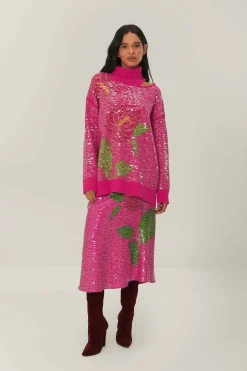 FARM Rio  Pulls Et Sweat-shirts<Pull en tricot à fleurs d'anthurium