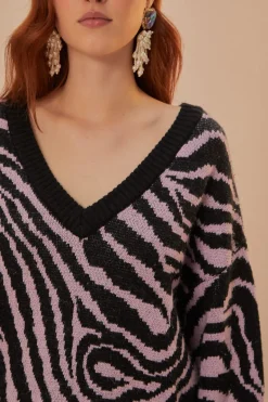 FARM Rio  Pulls Et Sweat-shirts<Pull en tricot à motif peau de zèbre