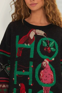 FARM Rio  Pulls Et Sweat-shirts<Pull en tricot noir Hohoho