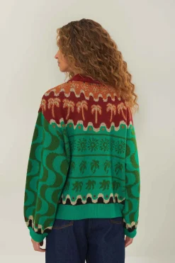 FARM Rio  Pulls Et Sweat-shirts<Pull en tricot vert à motifs de toucans de Noël