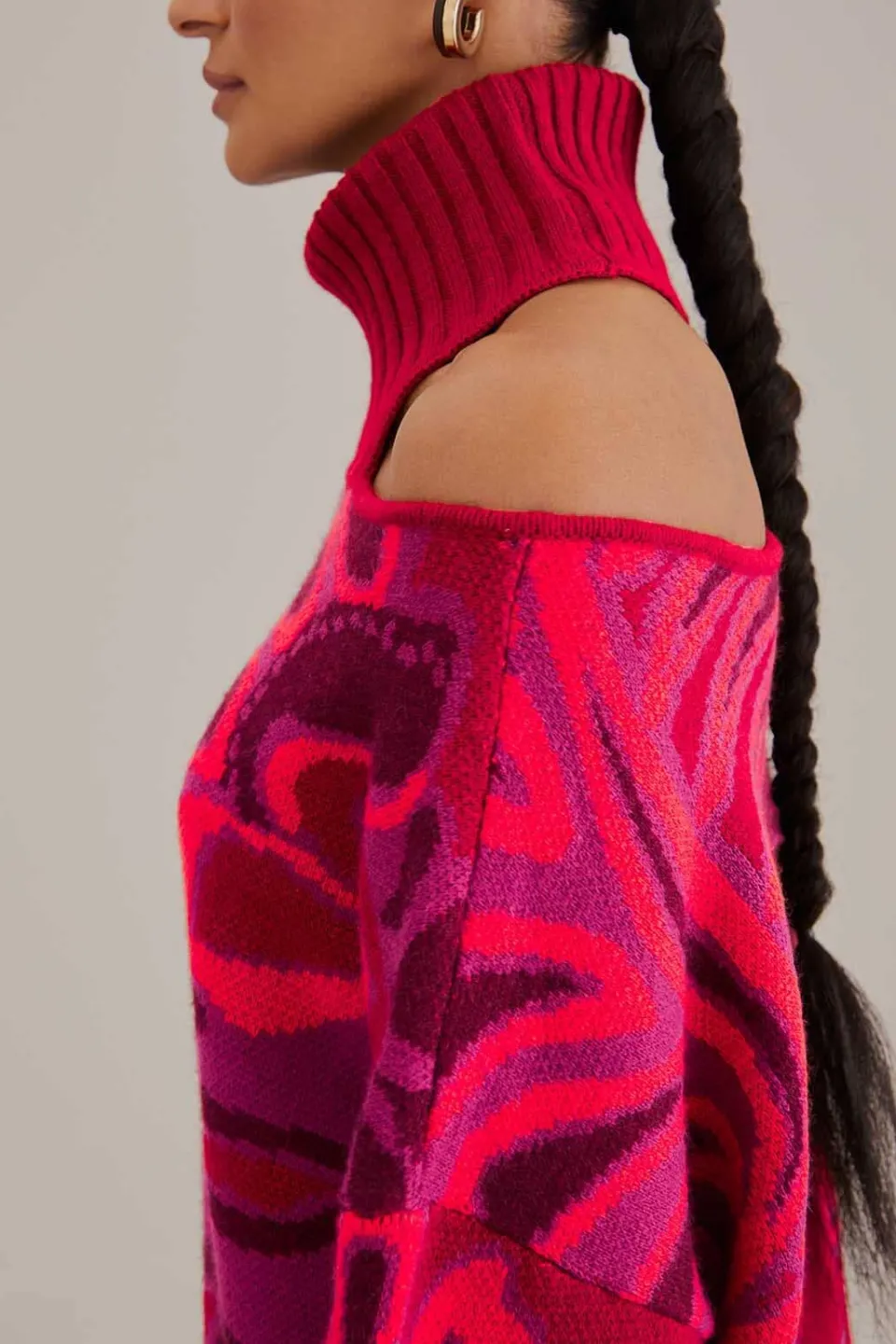 FARM Rio Pulls Et Sweat-shirts<Pull rose en tricot à fleurs audacieuses