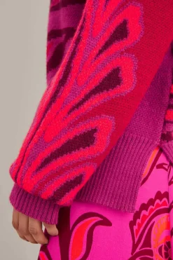 FARM Rio Pulls Et Sweat-shirts<Pull rose en tricot à fleurs audacieuses