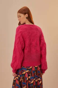 FARM Rio  Pulls Et Sweat-shirts<Pull torsadé rose maxi