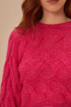 FARM Rio  Pulls Et Sweat-shirts<Pull torsadé rose maxi