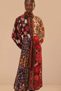 FARM Rio Robes Midi<Robe chemise mi-longue multicolore en viscose LENZING™ ECOVERO™ Mirand