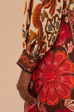 FARM Rio  Robes Midi<Robe chemise mi-longue multicolore en viscose LENZING™ ECOVERO™ Mirand