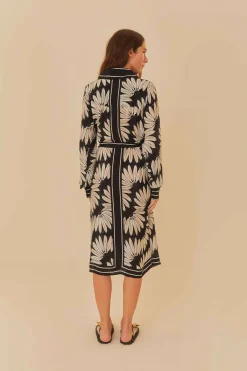 FARM Rio Robes Midi<Robe chemise noire Copabanana