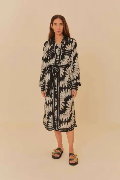 FARM Rio  Robes Midi<Robe chemise noire Copabanana