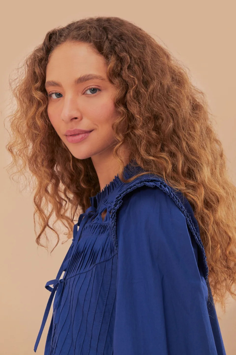 FARM Rio Robes Courtes<Robe courte à empiècement ouvert bleu marine