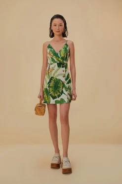 FARM Rio  Robes Courtes<Robe courte blanc cassé forêt tropicale