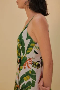 FARM Rio Robes Courtes<Robe courte blanc cassé forêt tropicale