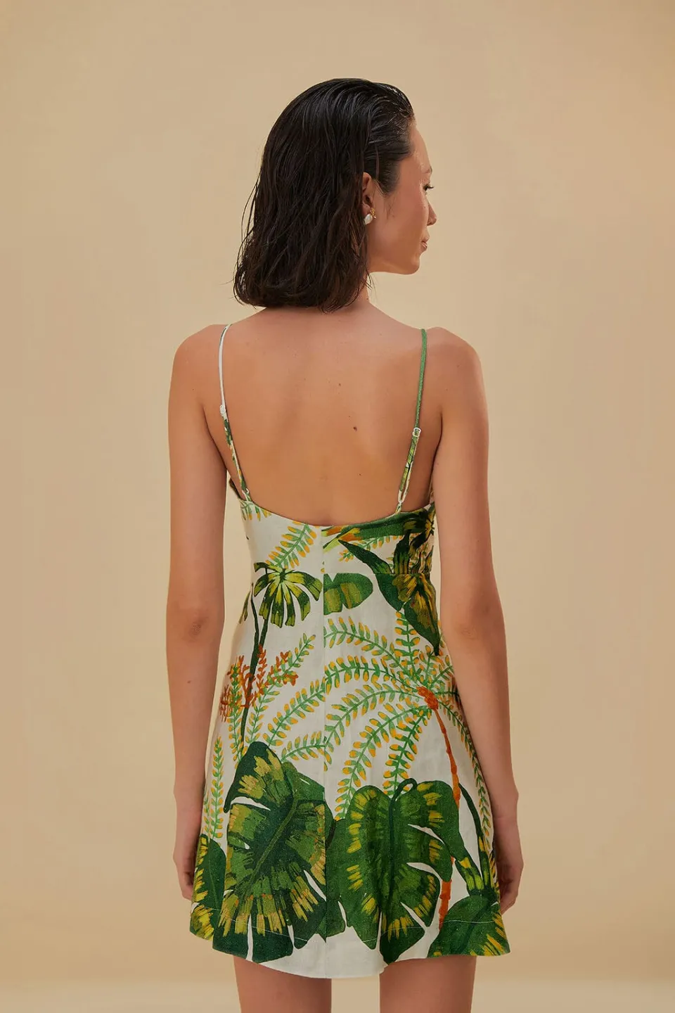 FARM Rio Robes Courtes<Robe courte blanc cassé forêt tropicale