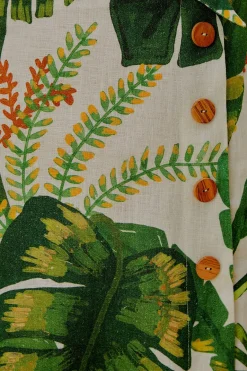 FARM Rio Robes Courtes<Robe courte blanc cassé forêt tropicale