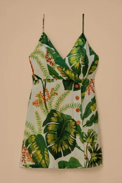 FARM Rio Robes Courtes<Robe courte blanc cassé forêt tropicale