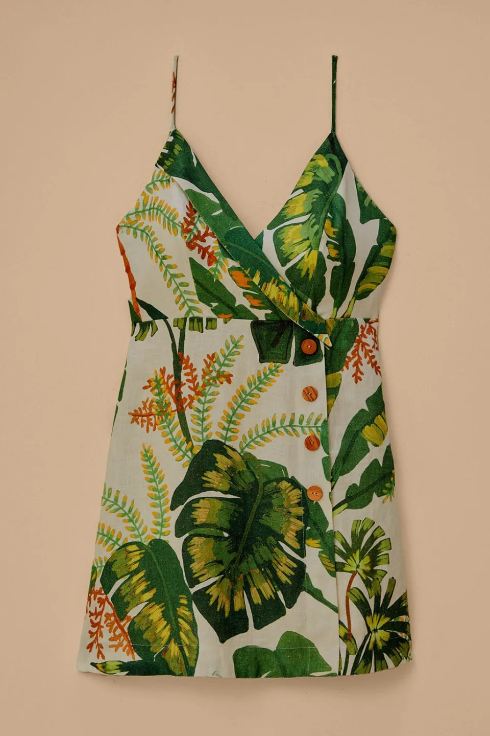 FARM Rio Robes Courtes<Robe courte blanc cassé forêt tropicale