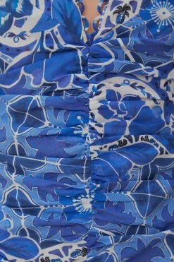 FARM Rio  Robes Courtes<Robe courte bleue à manches courtes Tile Dream