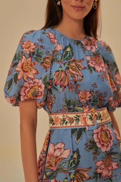 FARM Rio  Robes Courtes<Robe courte bleue Wonderful Bouquet