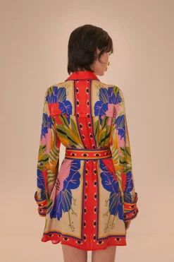 FARM Rio  Robes Courtes<Robe courte foulard surréaliste sable