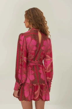 FARM Rio  Robes Courtes<Robe courte glamour à imprimé floral rose en LENZING™ ECOVERO™