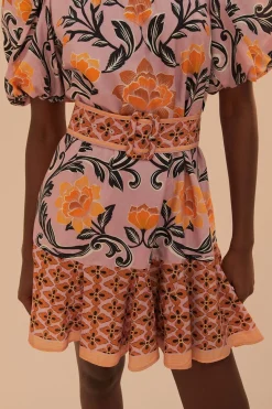 FARM Rio  Robes Courtes<Robe courte lilas à imprimé floral arabesque